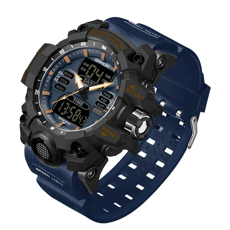 Premium Military Sports Watch with Dual Display, 50M Waterproof, Shock-Resistant Outdoor Timepiece 14