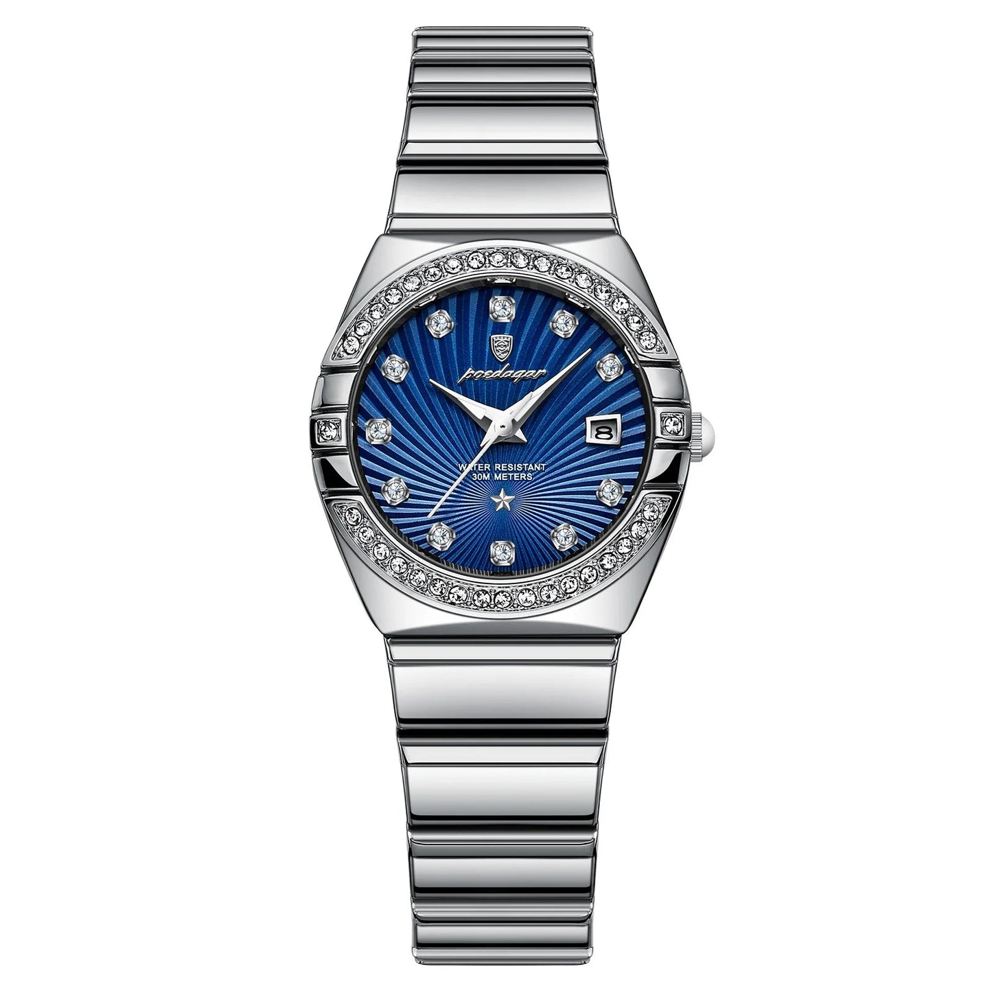 Women’s Diamond Quartz Watch – Two-Tone Stainless Steel with Luminous Display