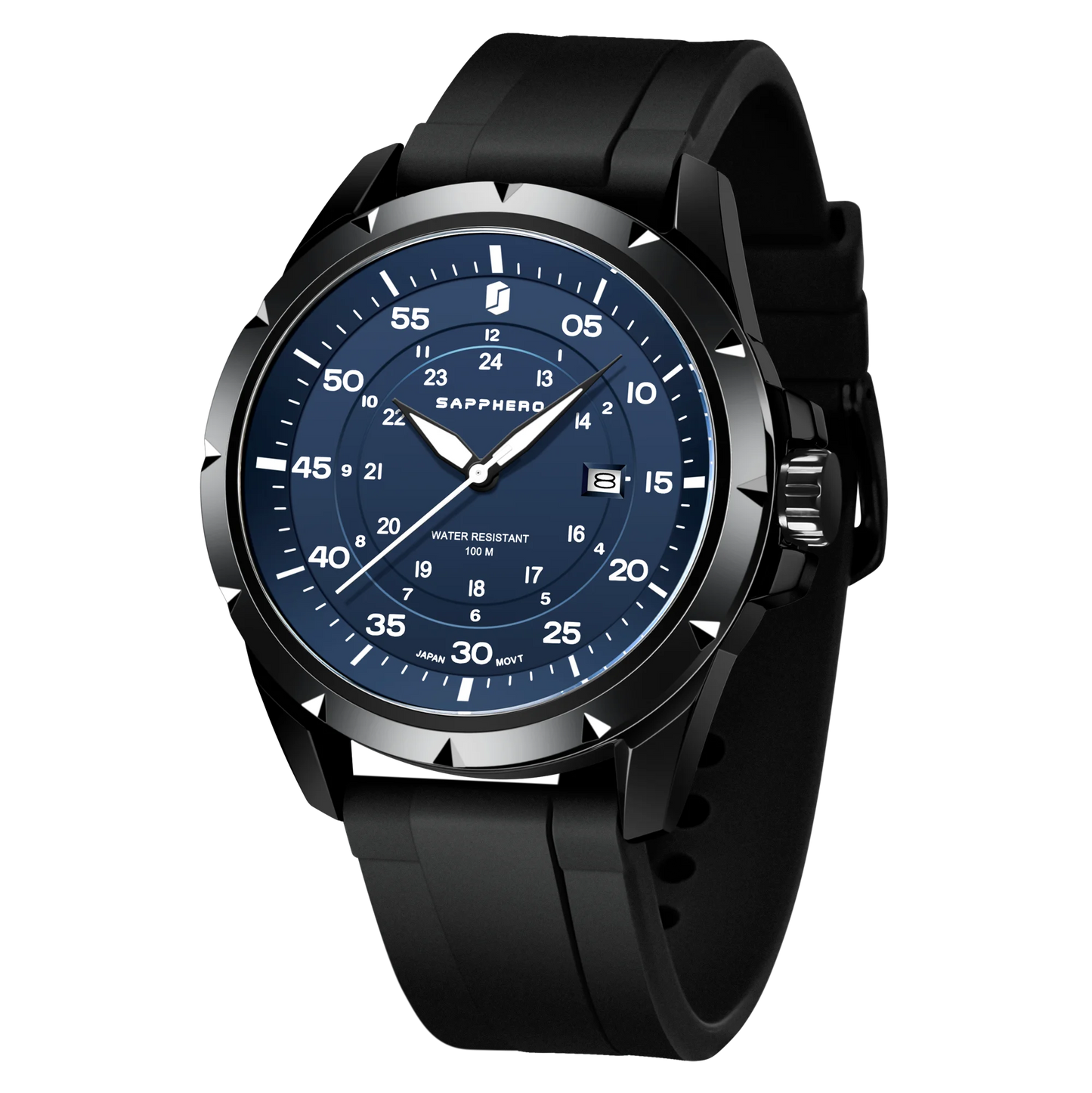 Men’s Bold Quartz Watch – Dual-Tone Stainless Steel with Sporty Silicone Band