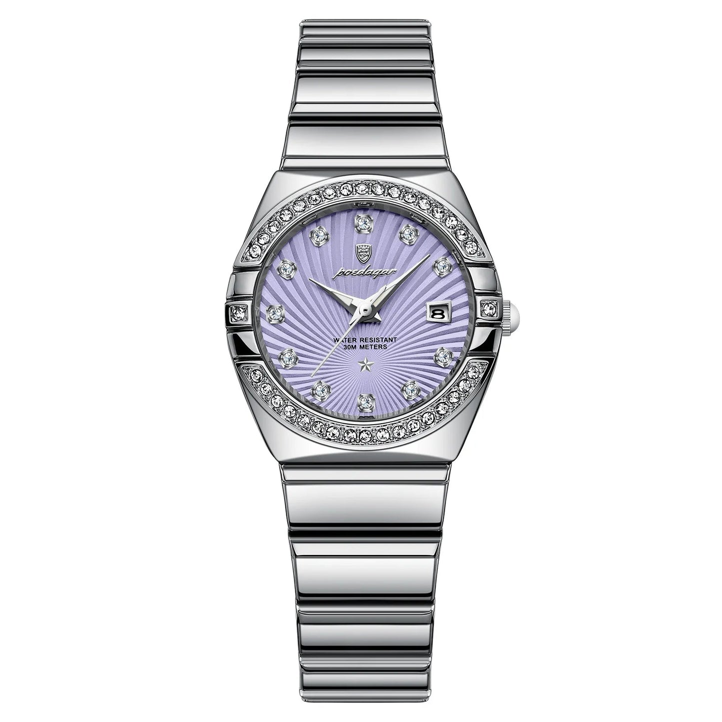 Women’s Diamond Quartz Watch – Two-Tone Stainless Steel with Luminous Display