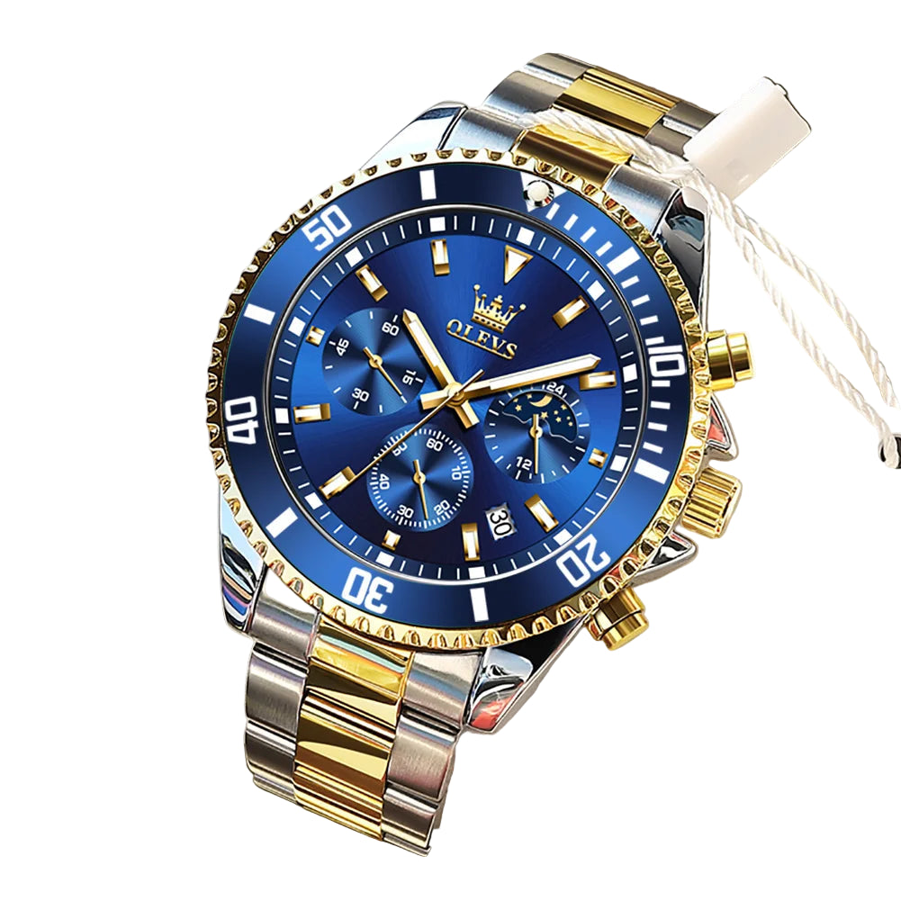 Men’s Quartz Watch – Stainless Steel Band with Day-Date Display