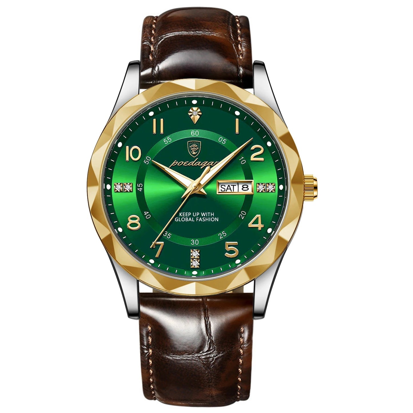 Men’s Luxury Quartz Watch – Leather Band with Luminous Display