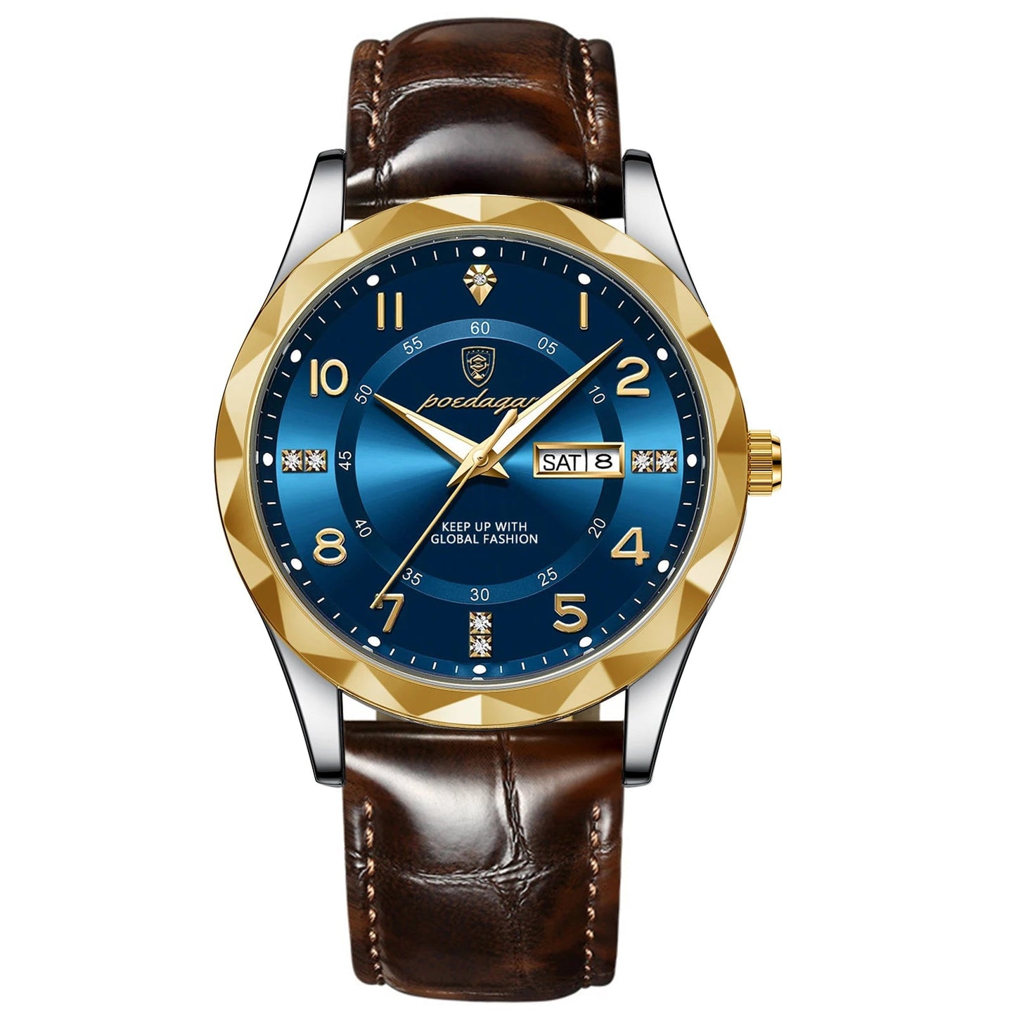Men’s Luxury Quartz Watch – Leather Band with Luminous Display