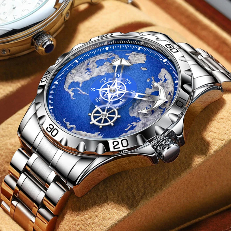 Men’s Automatic Luxury Watch – Stainless Steel with Luminous Display and Waterproof Design