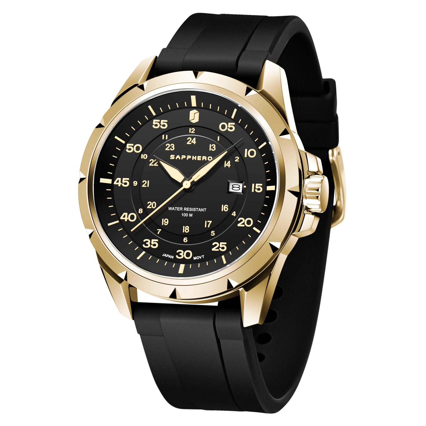 Men’s Bold Quartz Watch – Dual-Tone Stainless Steel with Sporty Silicone Band