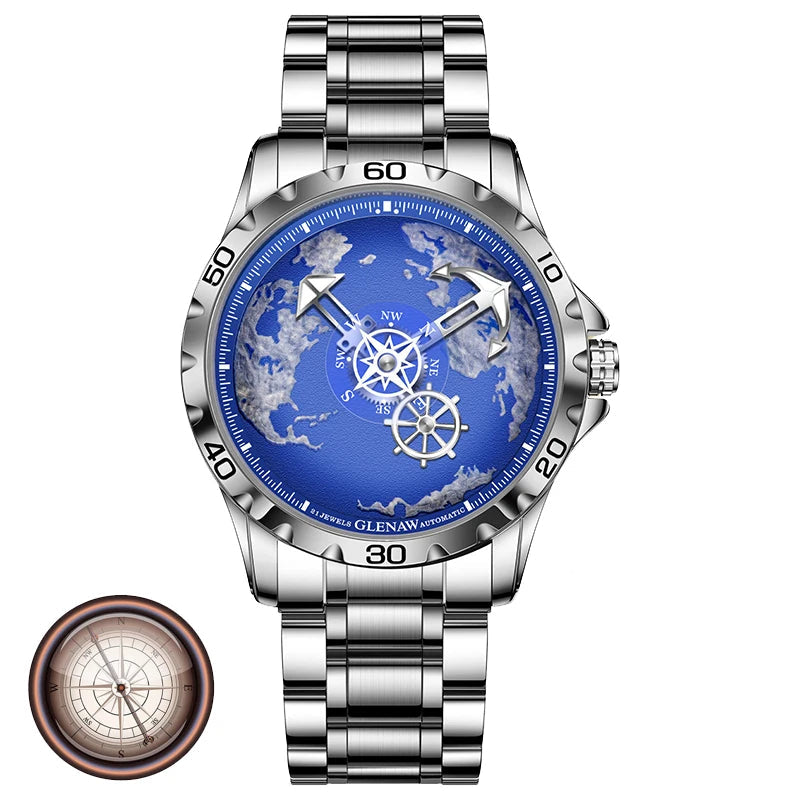 Men’s Automatic Luxury Watch – Stainless Steel with Luminous Display and Waterproof Design