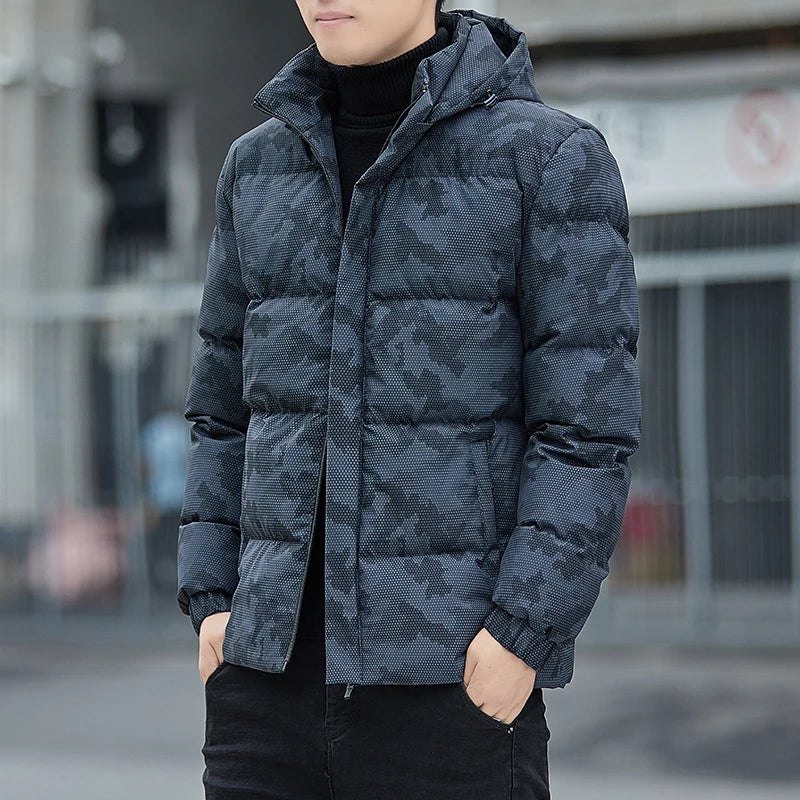 Men's Camouflage Winter Jacket with Hood - Warm, Stylish, and Weather-Resistant Outdoor Coat for Cold Weather Adventures