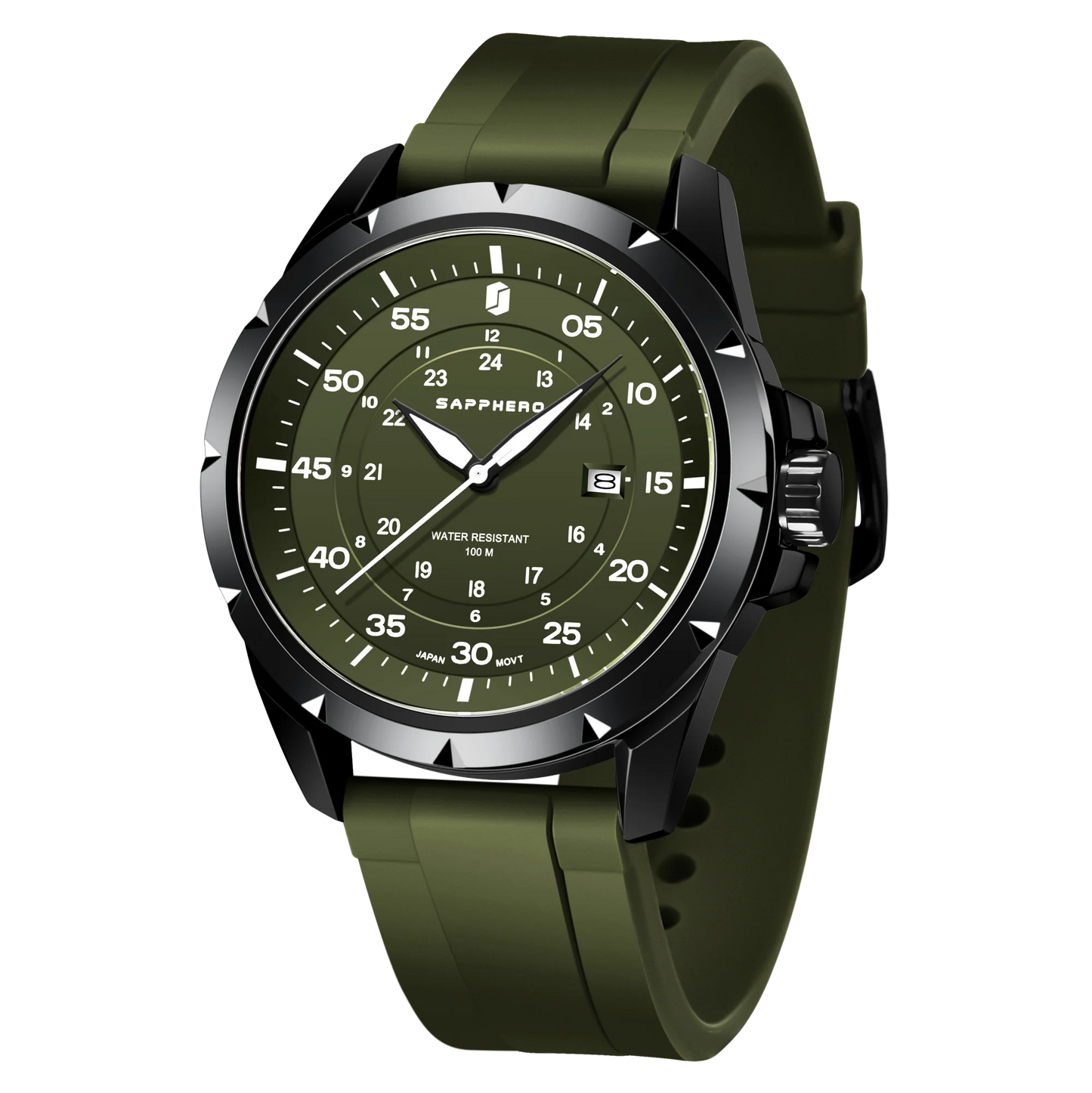 Men’s Bold Quartz Watch – Dual-Tone Stainless Steel with Sporty Silicone Band