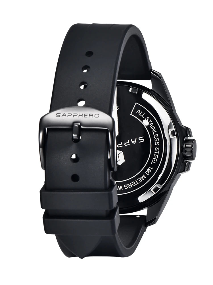 Men’s Bold Quartz Watch – Dual-Tone Stainless Steel with Sporty Silicone Band