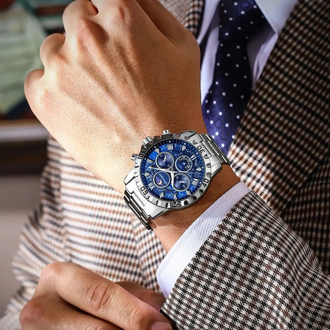 Men’s Business & Sports Quartz Watch – Chronograph with Date Display