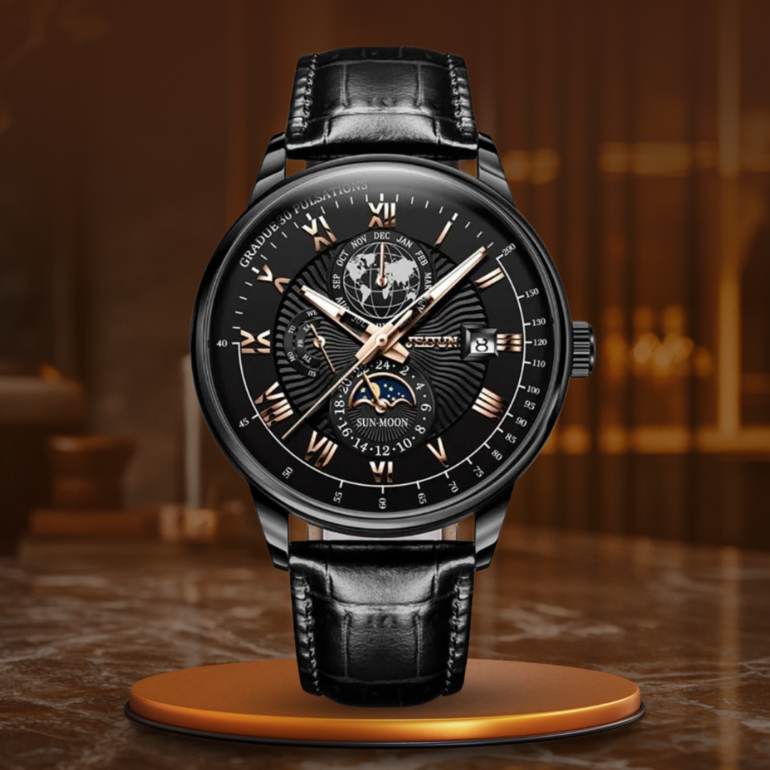 Stylish Light Quartz Watch – Faux Three-Eye Dial, Versatile for Any Occasion