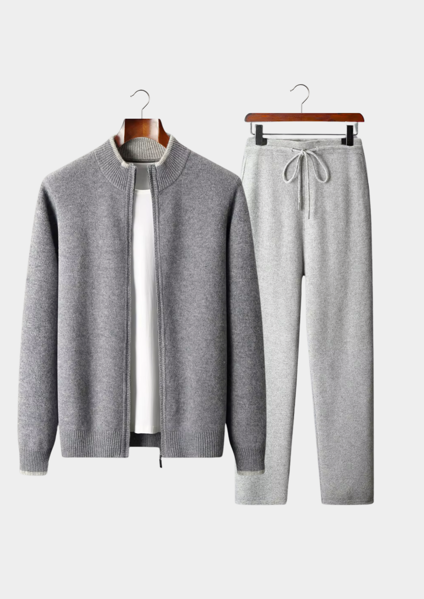 Two-Tone Merino Wool Set Grey and Cream