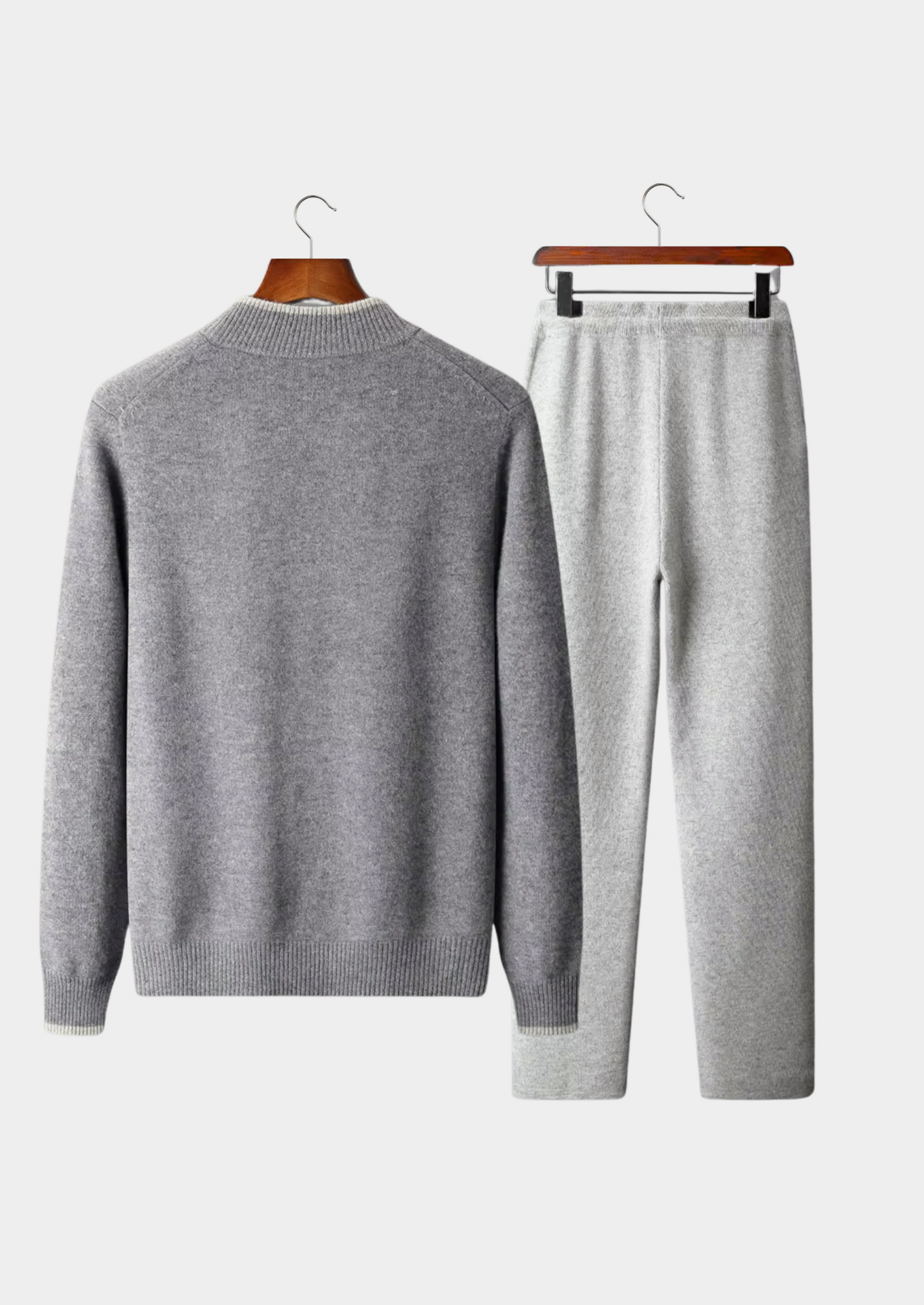 Two-Tone Merino Wool Set Grey and Cream