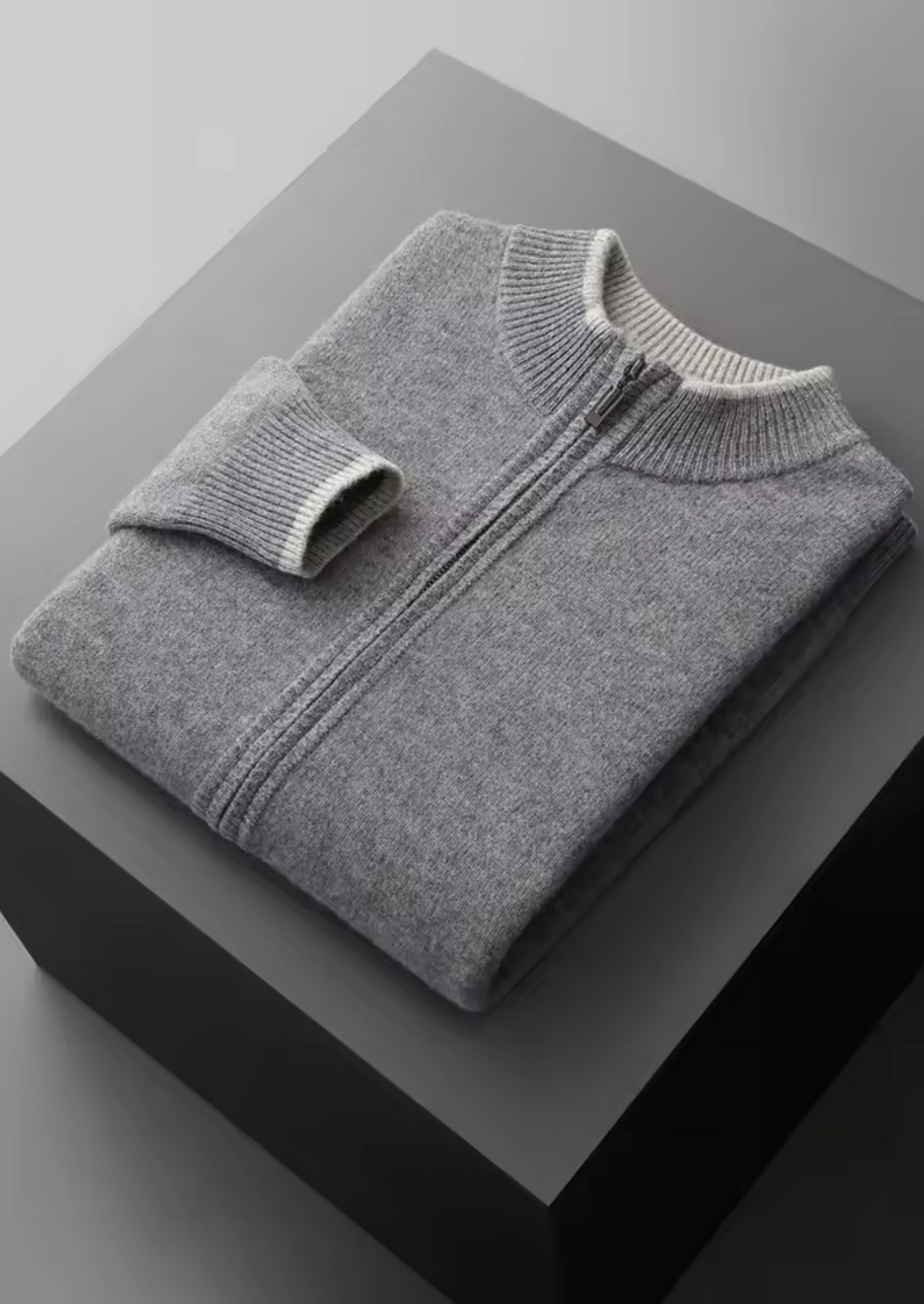 Two-Tone Merino Wool Set Grey and Cream