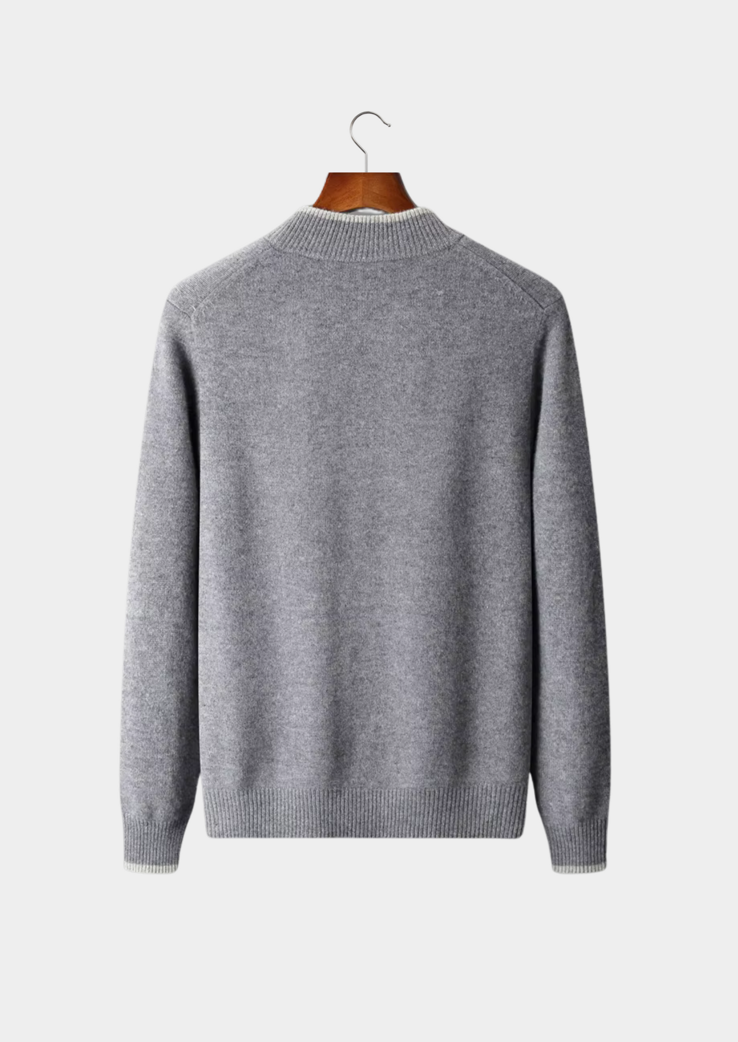 Two-Tone Zip Cardigan Extra-Fine Merino Wool