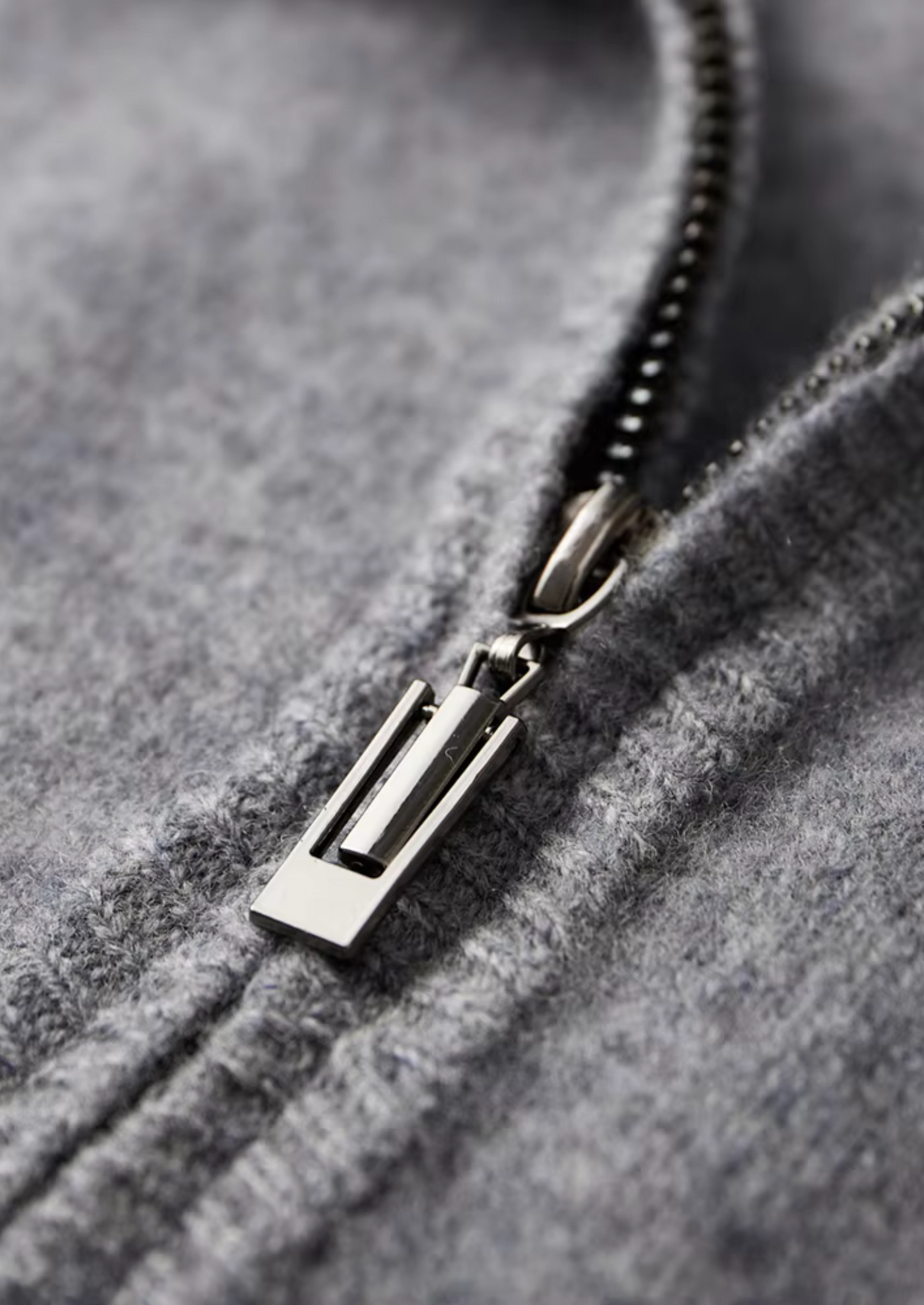 Two-Tone Zip Cardigan Extra-Fine Merino Wool