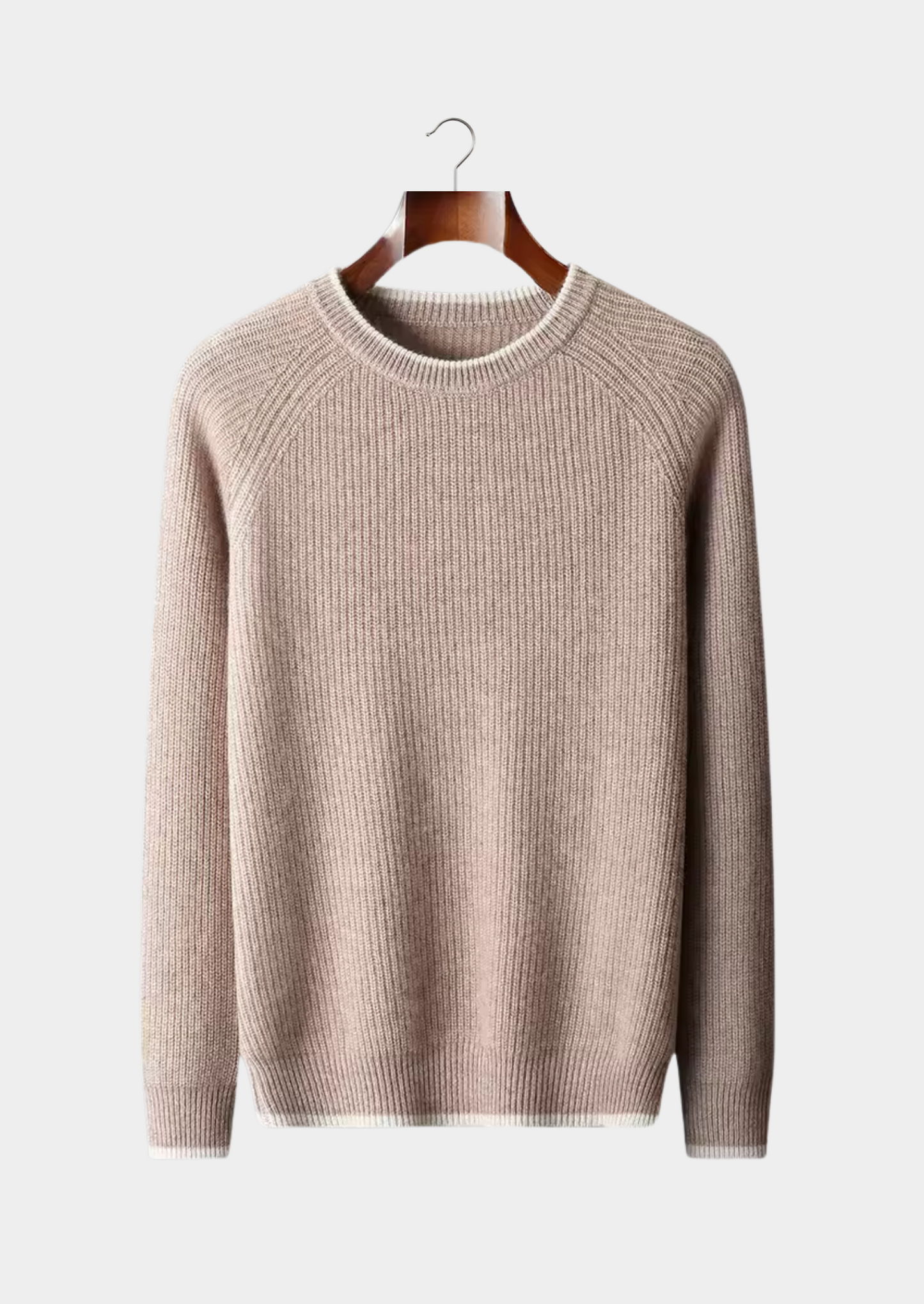 Two Tone Crewneck Sweater Extra-Fine Merino Wool
