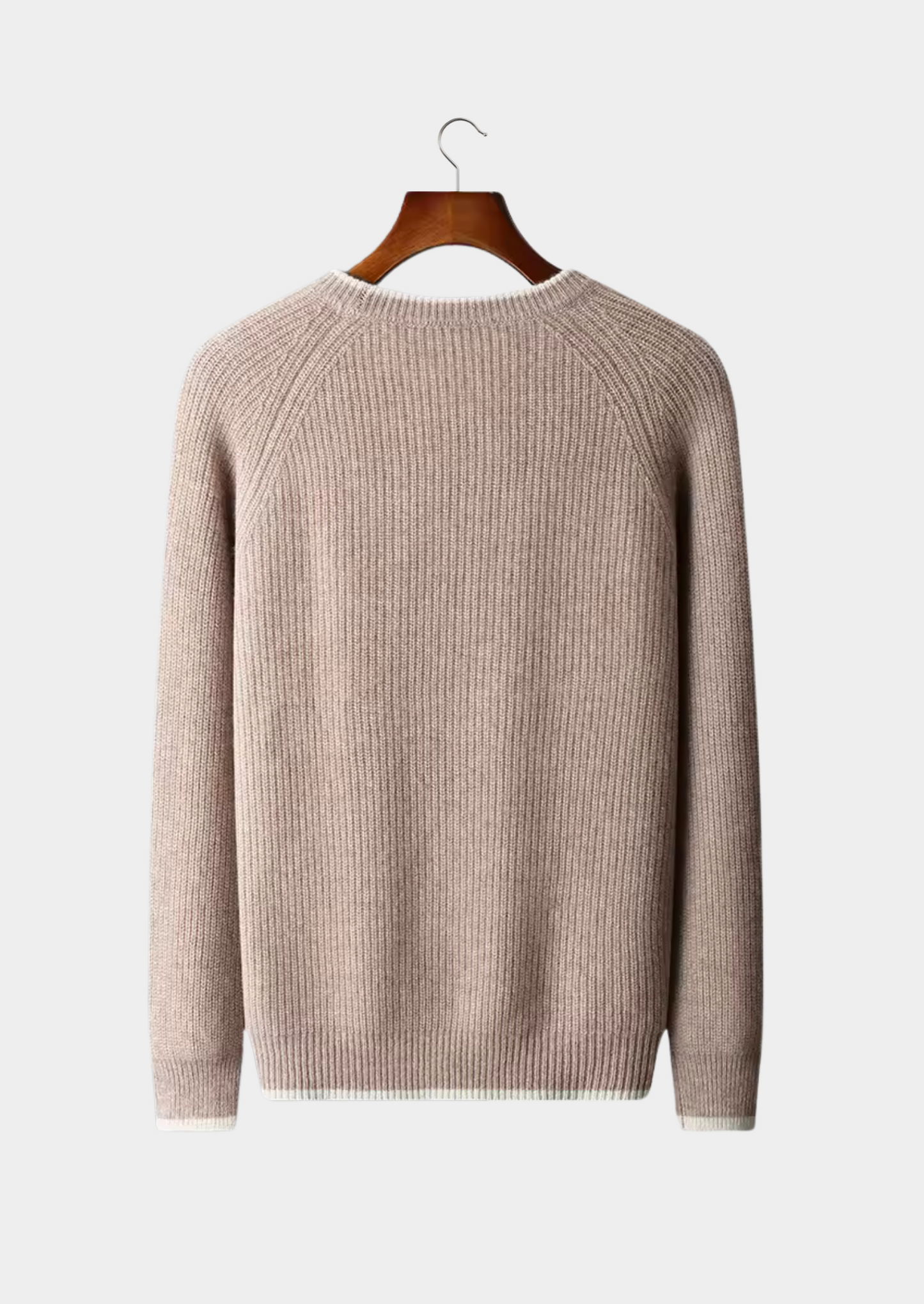 Two Tone Crewneck Sweater Extra-Fine Merino Wool