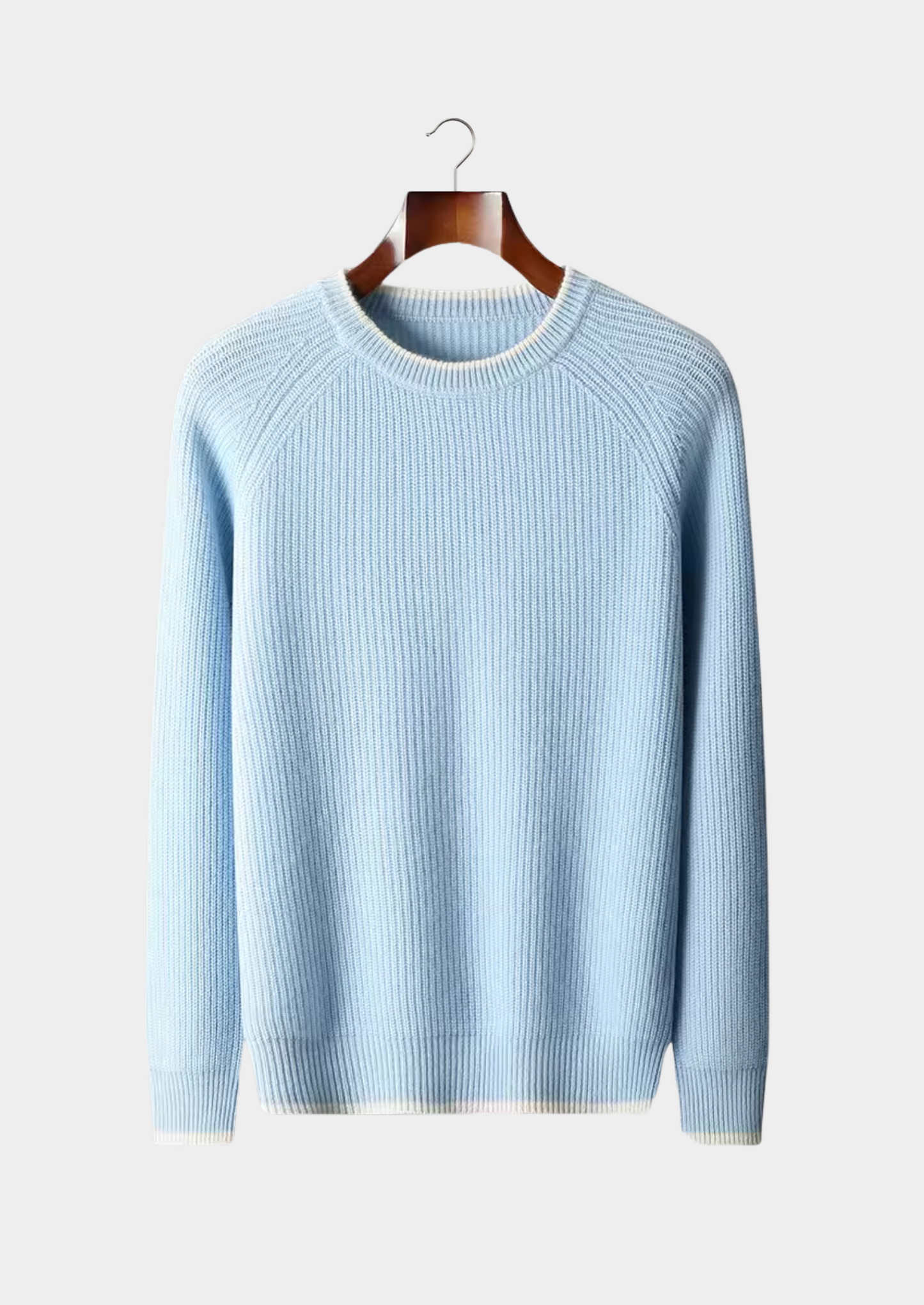 Two Tone Crewneck Sweater Extra-Fine Merino Wool