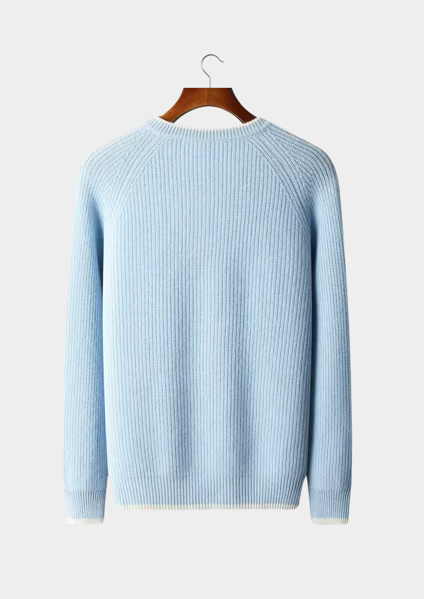 Two Tone Crewneck Sweater Extra-Fine Merino Wool