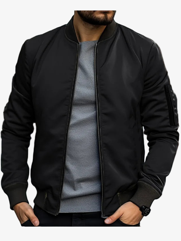 Men's Classic Zip-Up Bomber Jacket - Stylish, Versatile Outerwear for Casual and Trendy Looks - Perfect for All Seasons