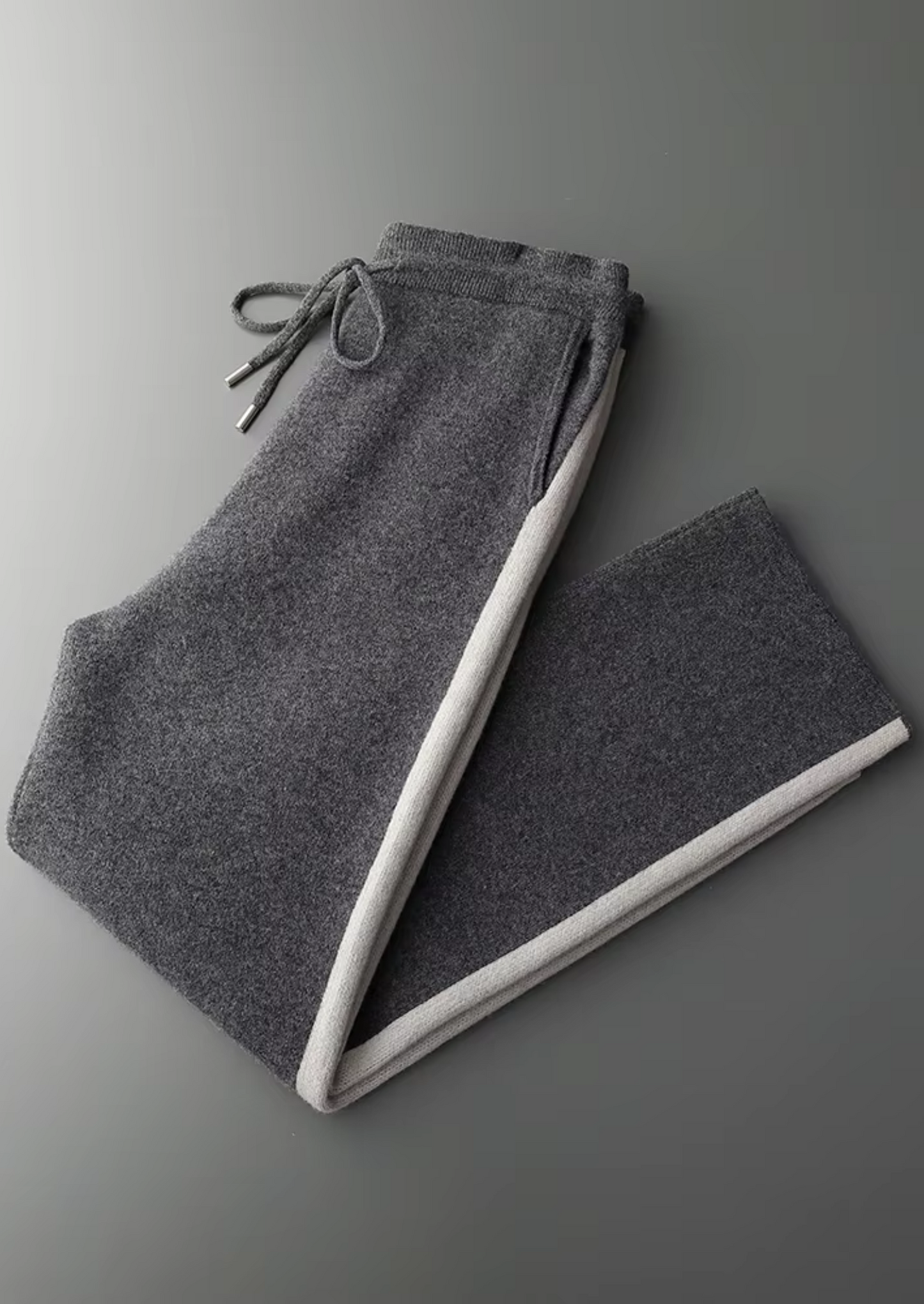 Wide Leisure Trousers Grey Extra-Fine Merino Wool
