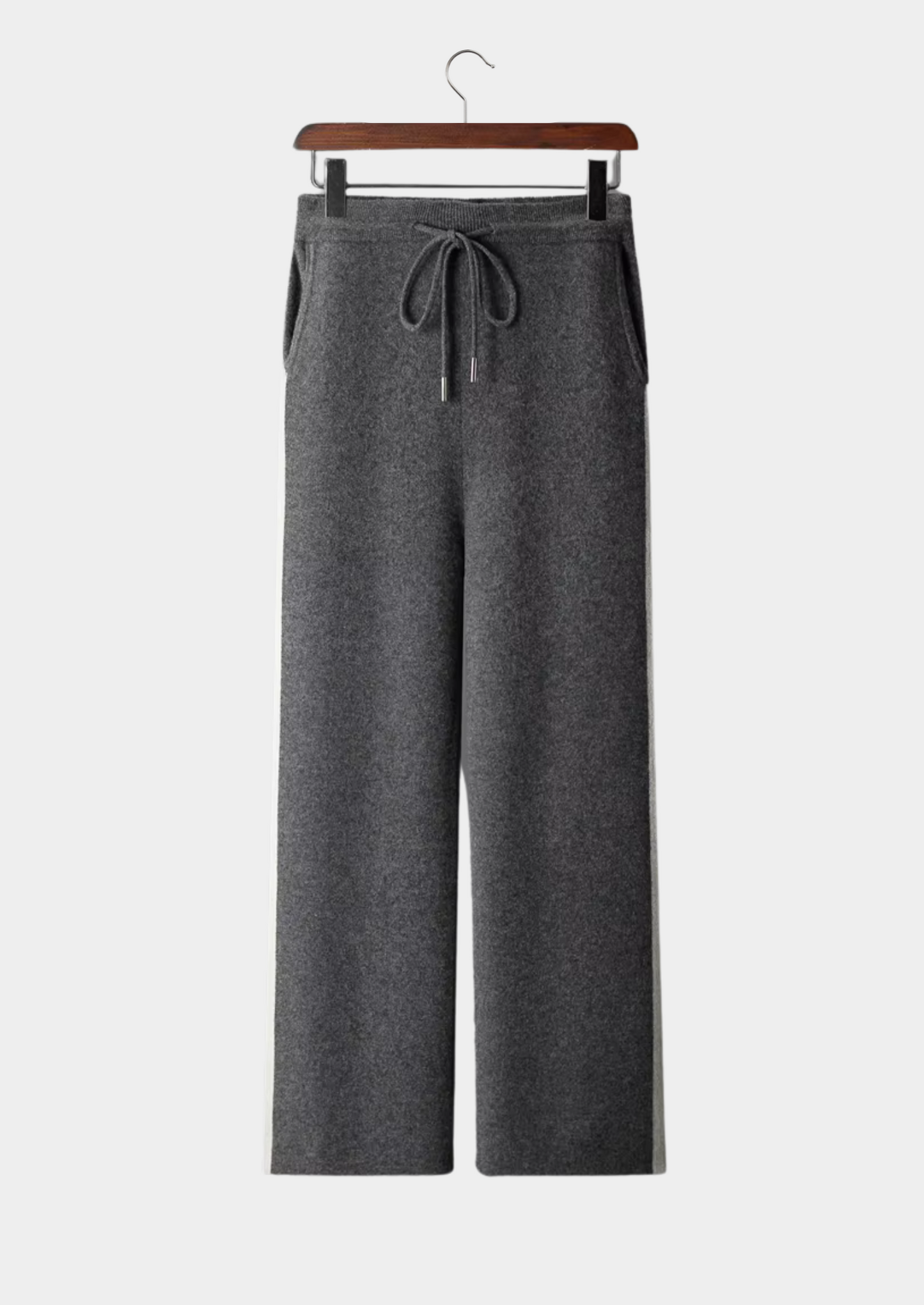 Wide Leisure Trousers Grey Extra-Fine Merino Wool