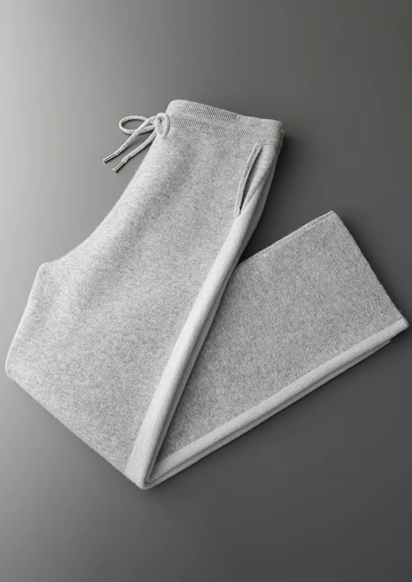 Wide Leisure Trousers Grey Extra-Fine Merino Wool
