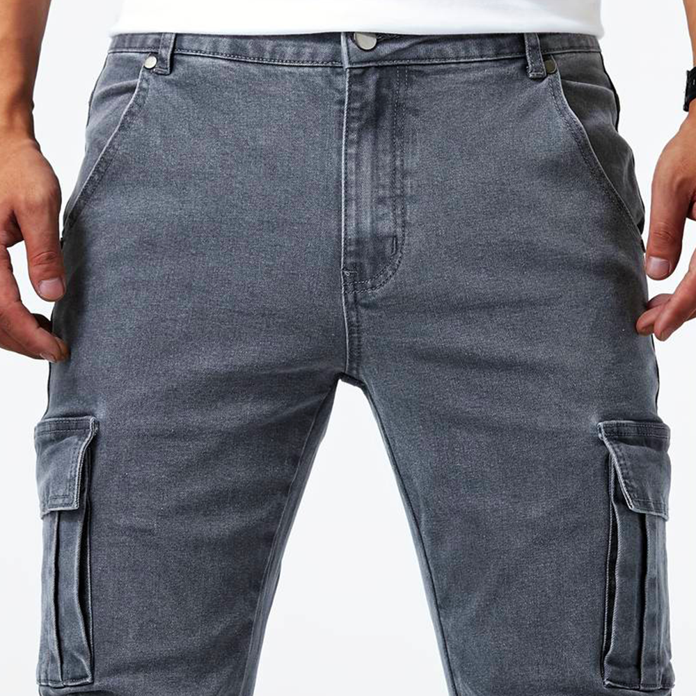 Women's Cargo Jeans Blue Denim Stretch Cotton 5