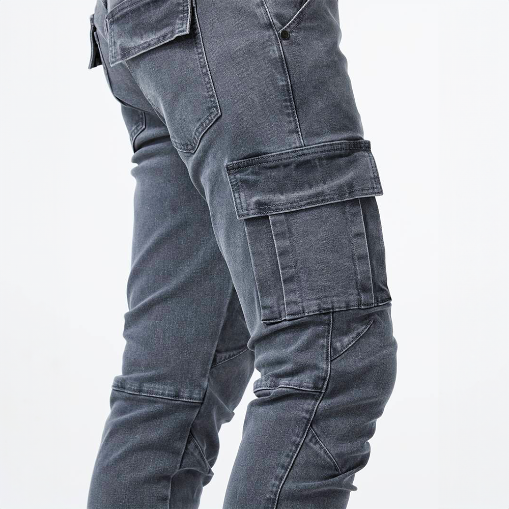 Women's Cargo Jeans Blue Denim Stretch Cotton 6