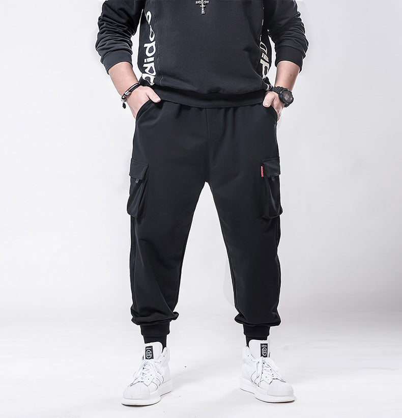 Women's Cargo Joggers Black Cotton Blend 3