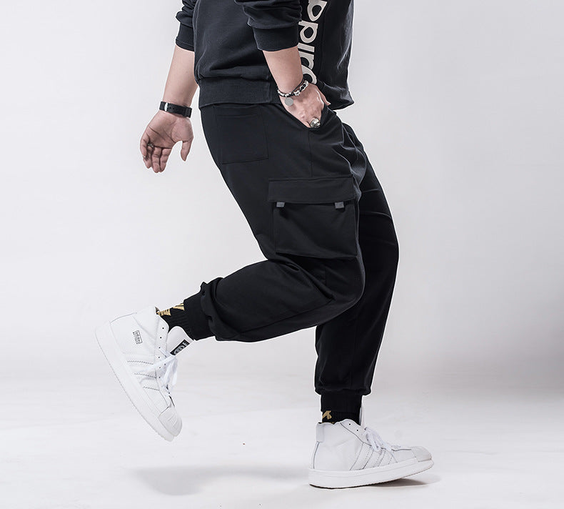 Women's Cargo Joggers Black Cotton Blend 4