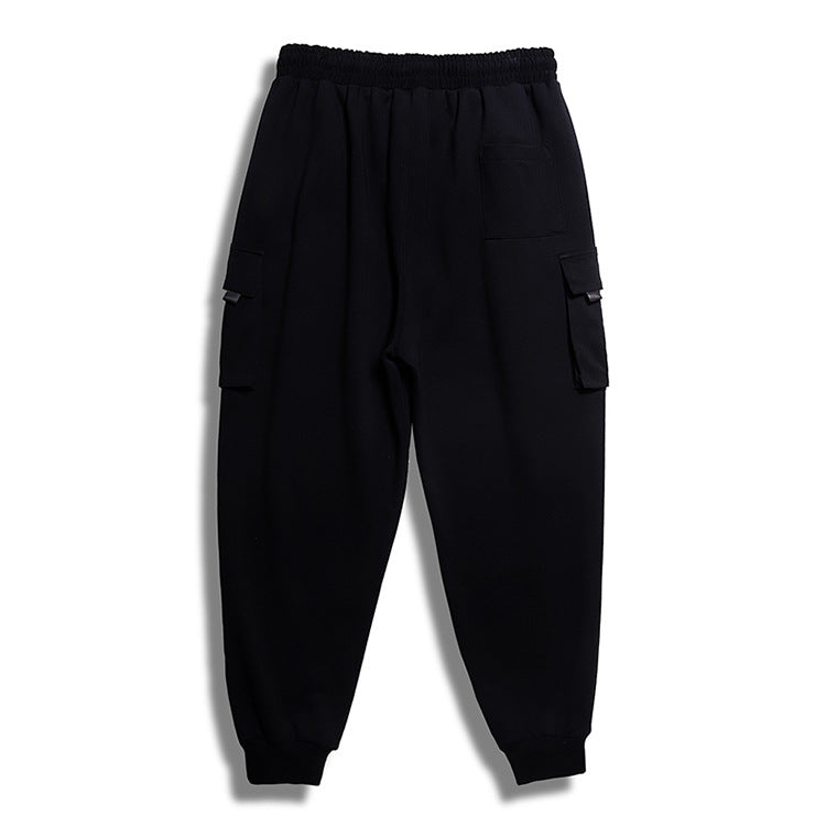 Women's Cargo Joggers Black Cotton Blend 6