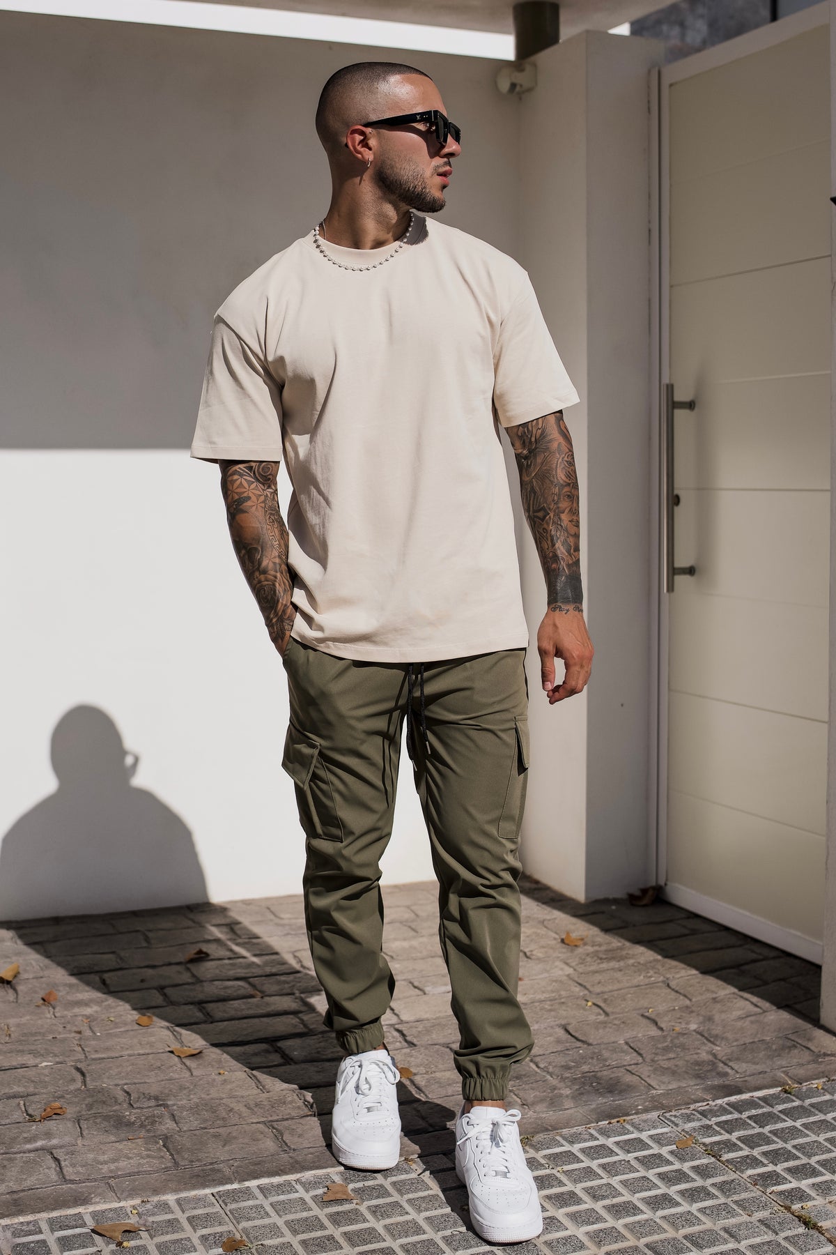 Women's Cargo Pants Black Cotton Blend 5
