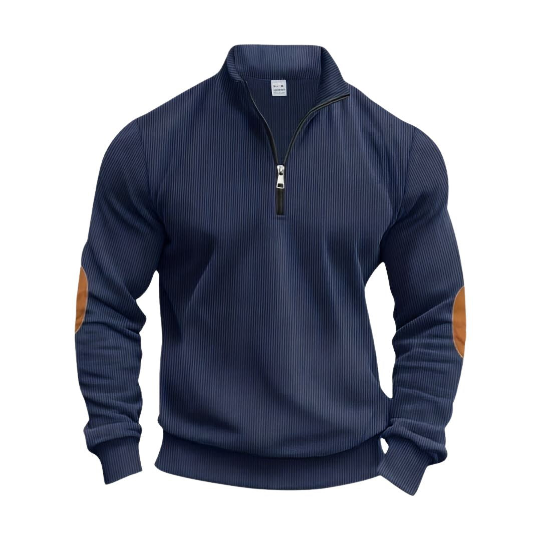 Women's Half-Zip Sweater Beige Cotton 1