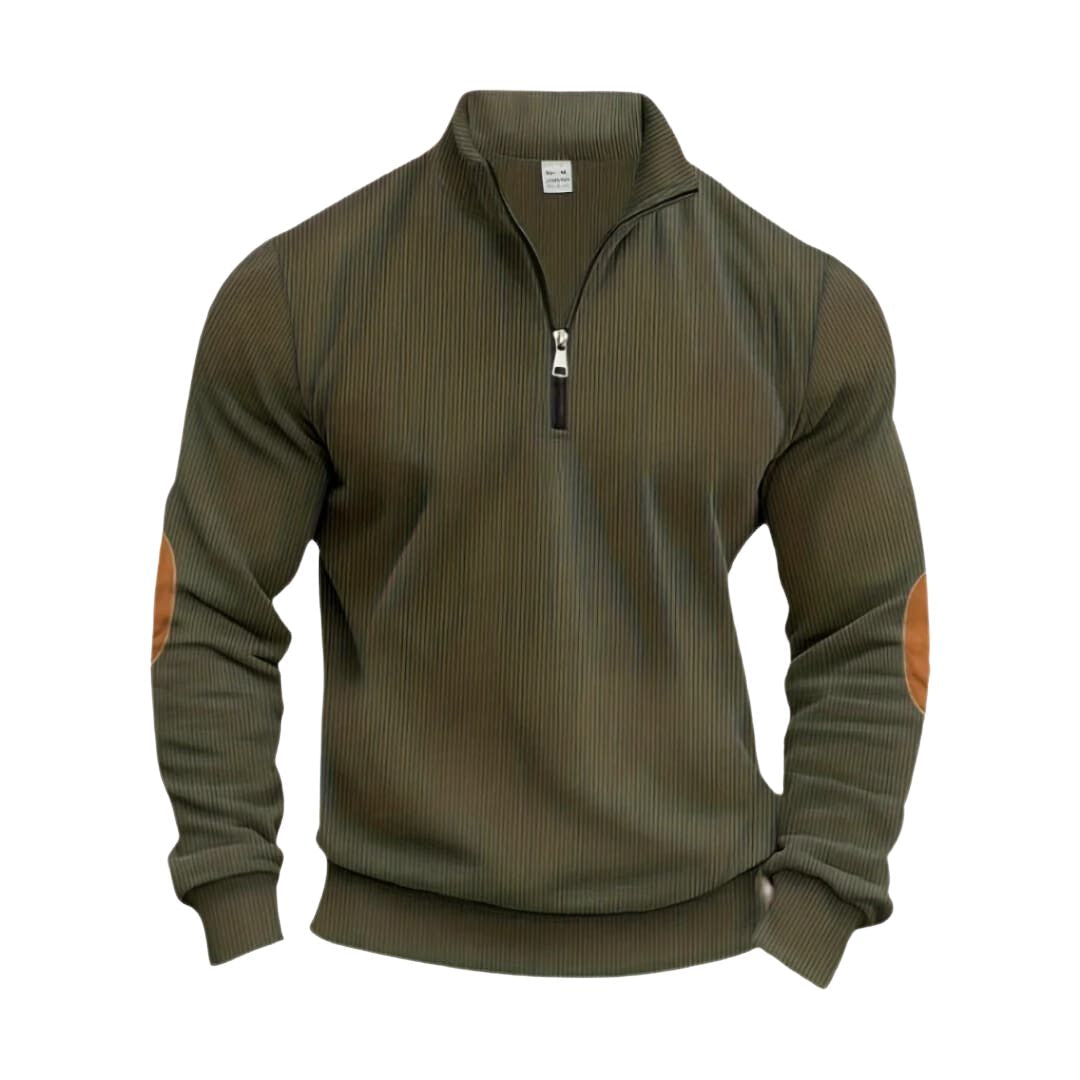 Women's Half-Zip Sweater Beige Cotton 4