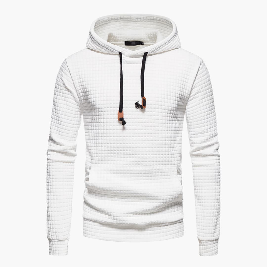 Women's Hoodie Gray Cotton Stylish Checkered Pattern 0
