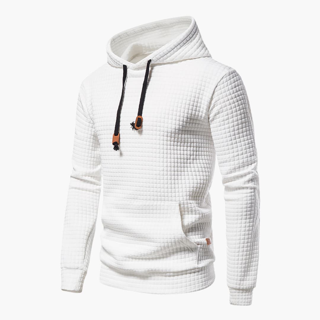 Women's Hoodie Gray Cotton Stylish Checkered Pattern 1