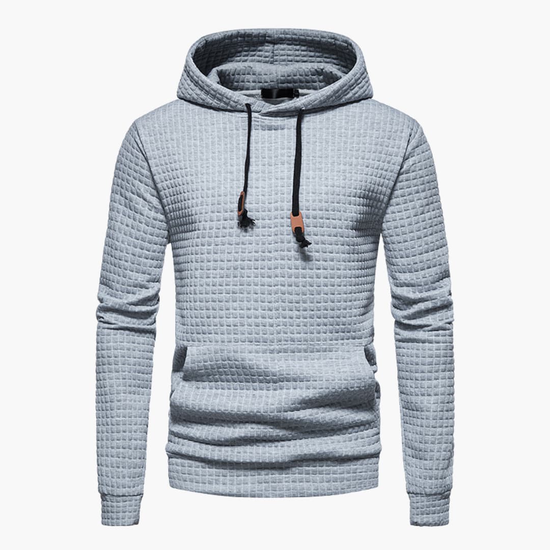 Women's Hoodie Gray Cotton Stylish Checkered Pattern 3