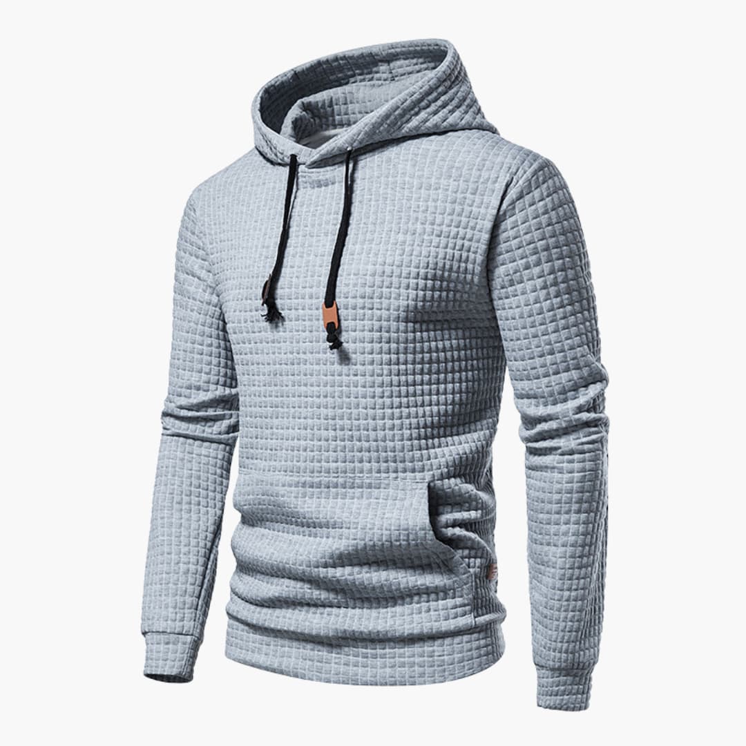 Women's Hoodie Gray Cotton Stylish Checkered Pattern 4