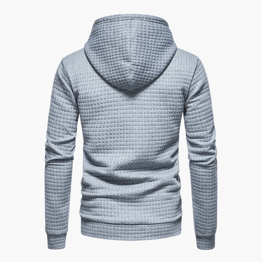 Women's Hoodie Gray Cotton Stylish Checkered Pattern 5