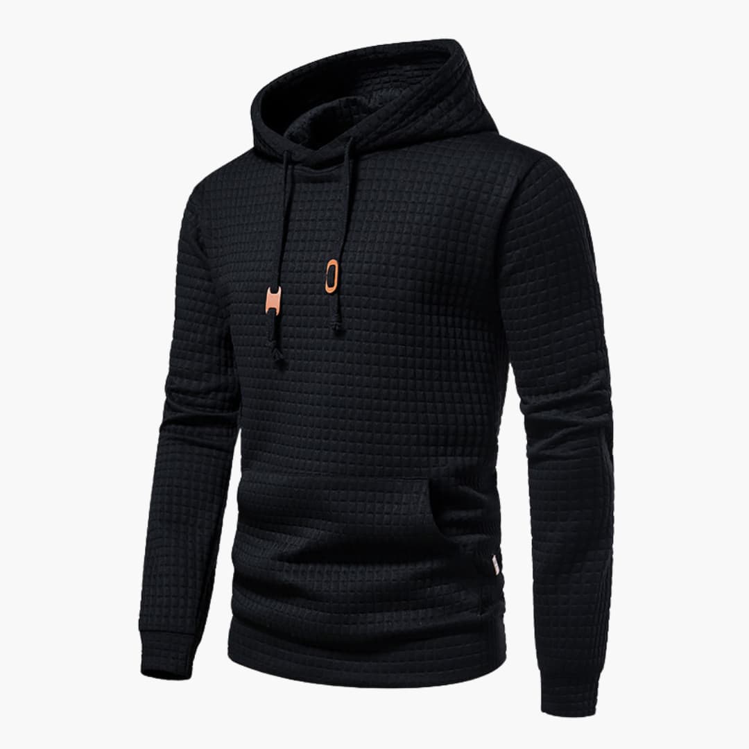 Women's Hoodie Gray Cotton Stylish Checkered Pattern 6