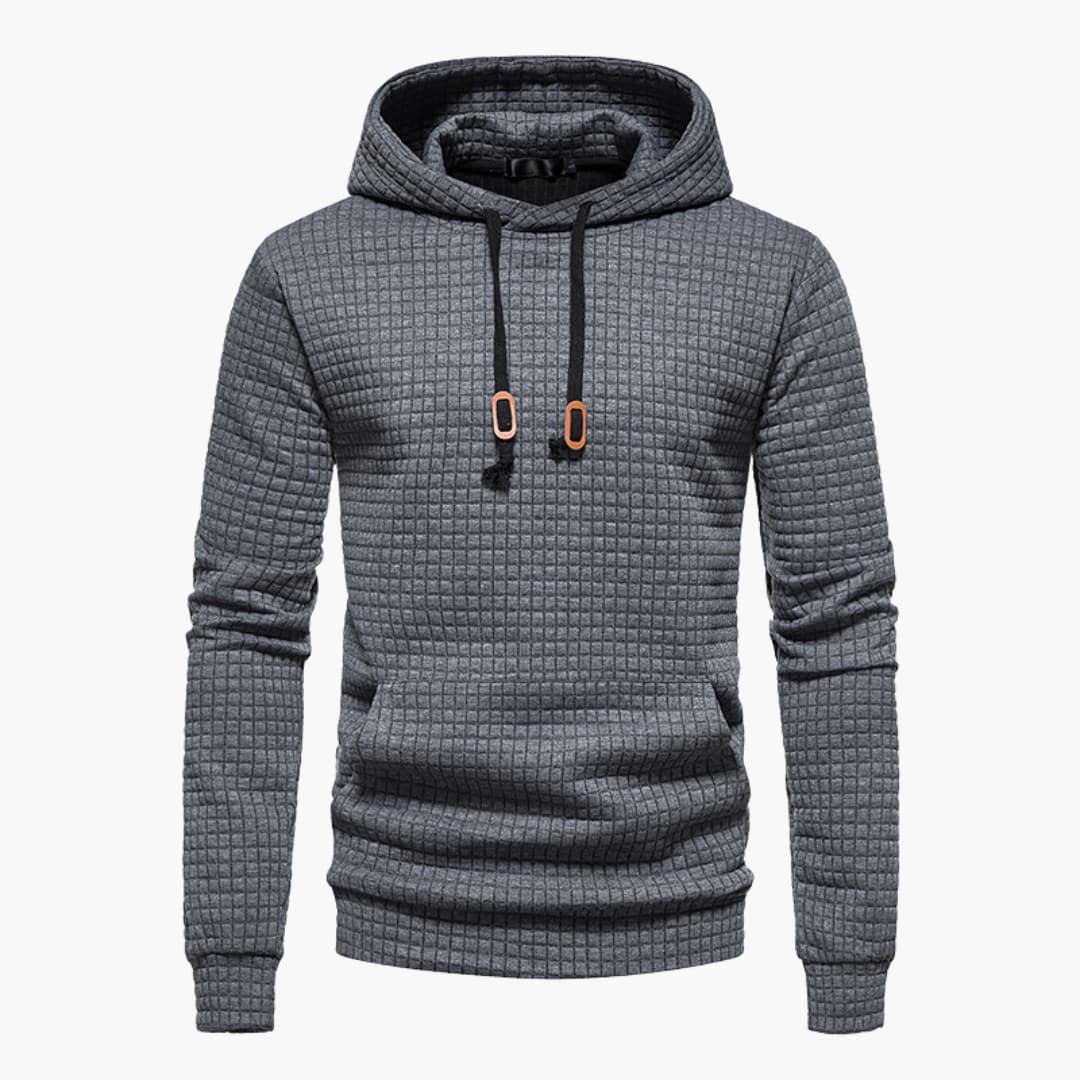 Women's Hoodie Gray Cotton Stylish Checkered Pattern 9