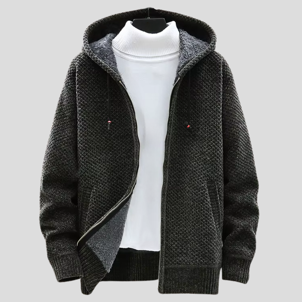 Women's Hoodie Grey Cotton Knit 3