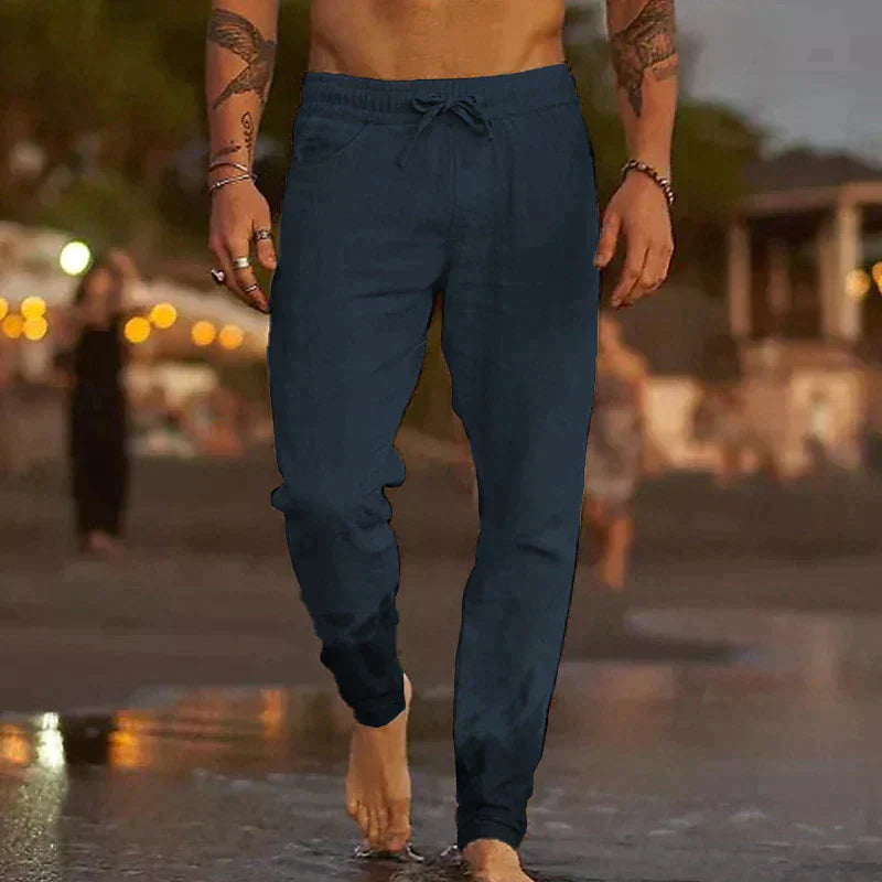 Men's Linen Pants Beige Lightweight