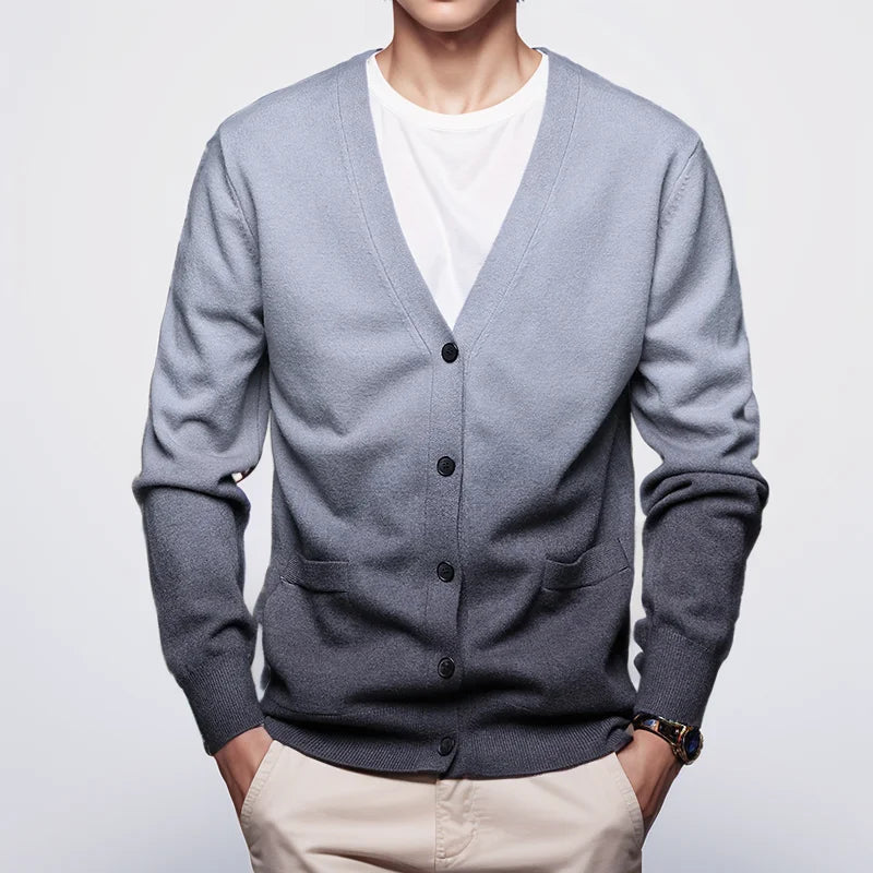 Men's Long Cardigan Ombre Viscose