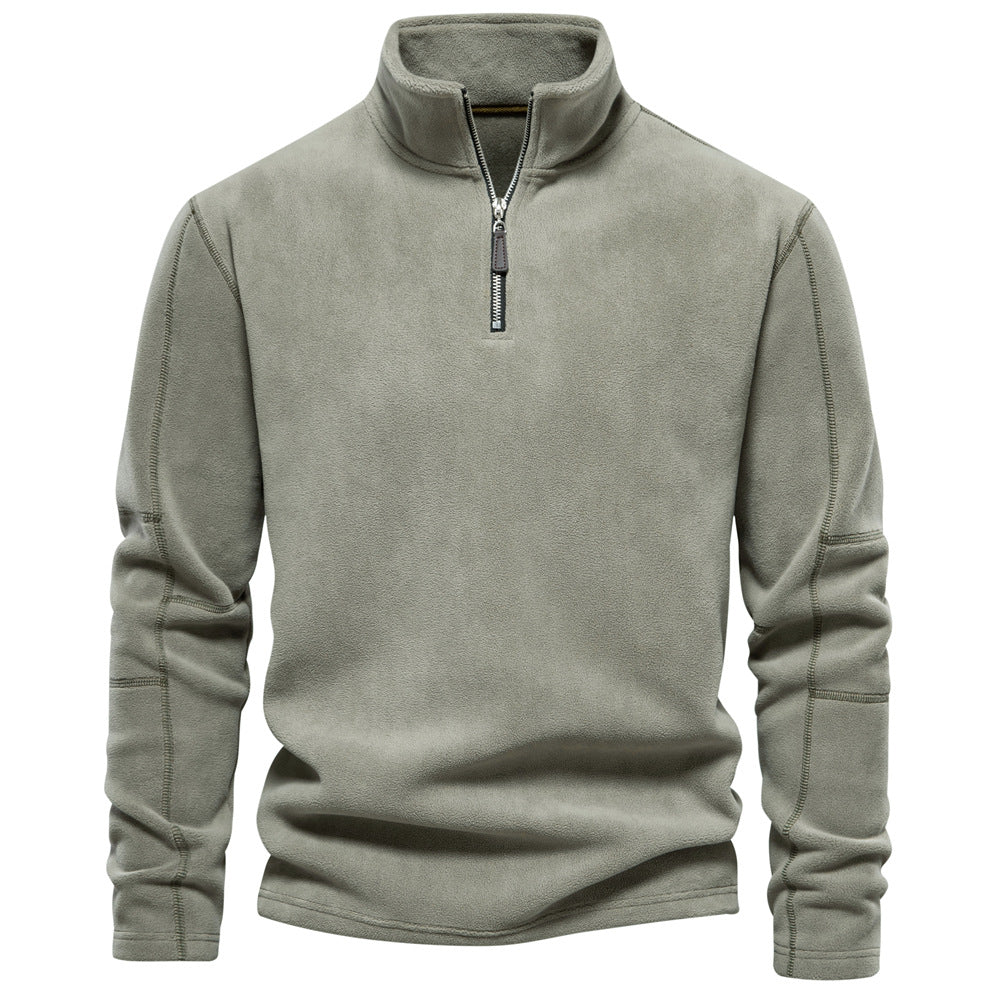 Women's Quarter Zip Sweater Grey Breathable Polyester 1