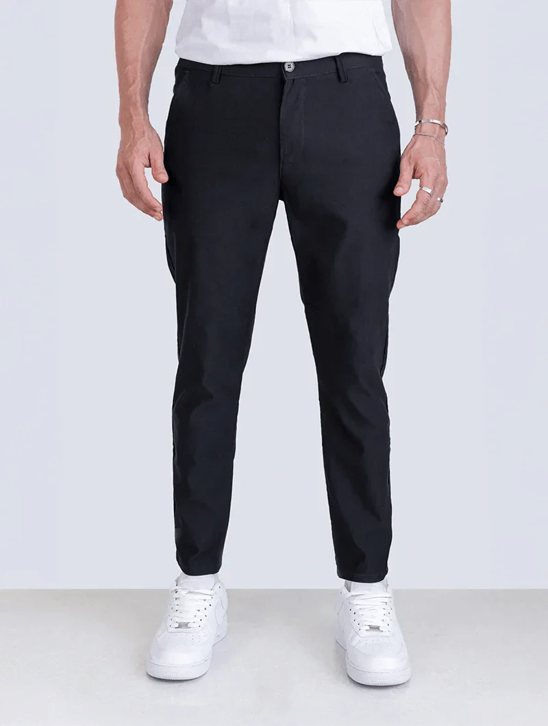 Women's Trousers Black Stretch Fabric Slim Fit 0
