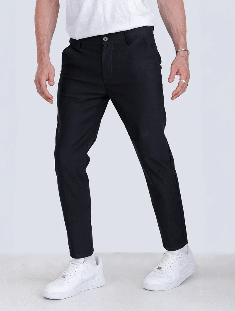 Women's Trousers Black Stretch Fabric Slim Fit 2