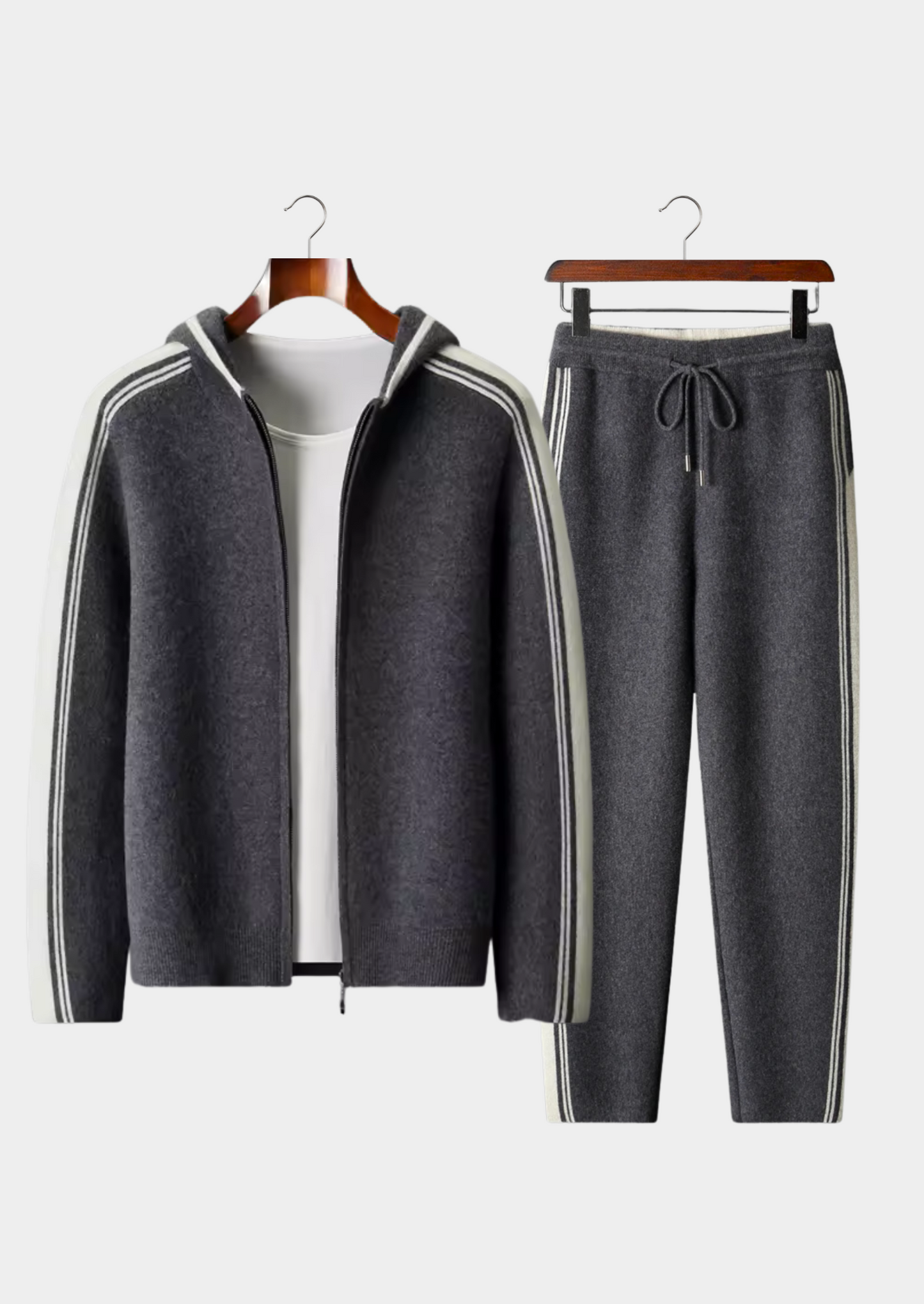 Womens Loungewear Set Grey Extra-Fine Merino Wool Pajamas 7